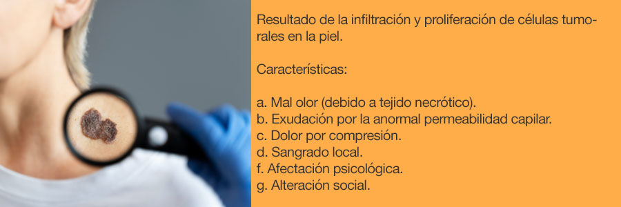 Persona con lesión cutánea.