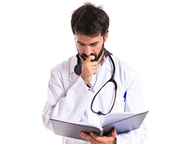 Médico analizando.