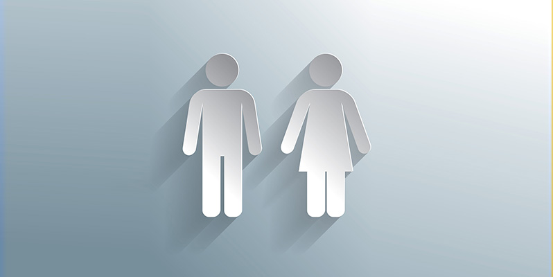 Figuras de papel representando el sexo masculino y femenino.