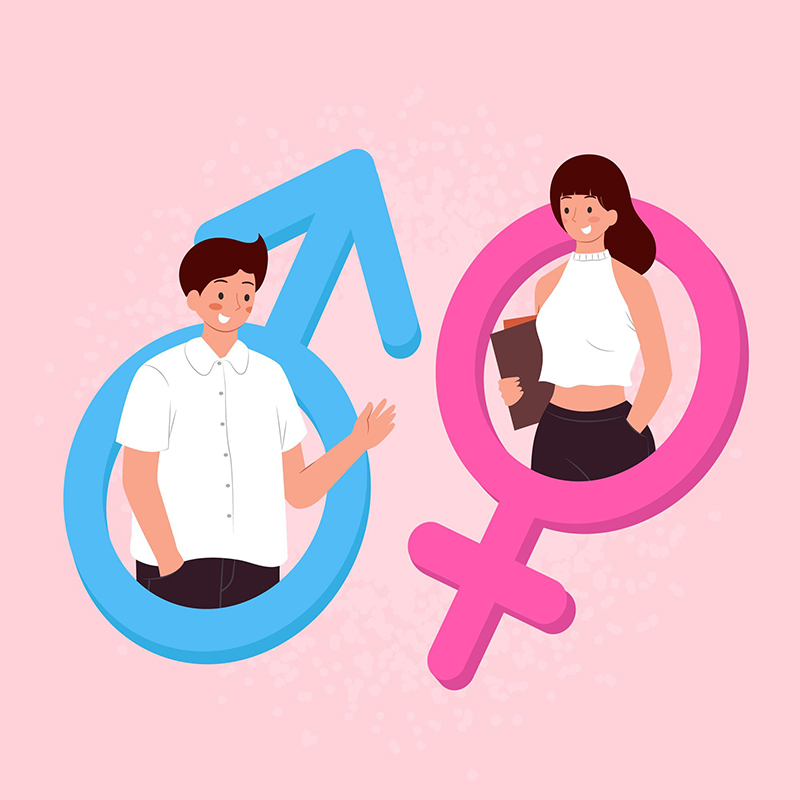 Representación femenino y masculino. Representación femenino y masculino.