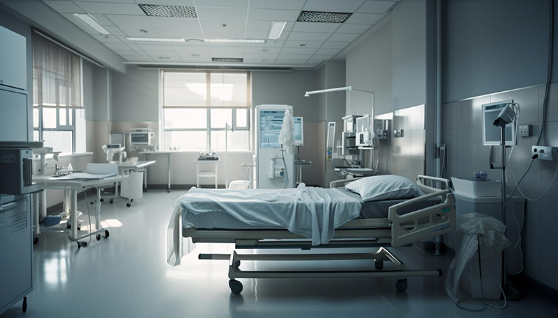 Cama de hospital.